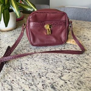 Emma Fox leather Burgundy crossbody purse